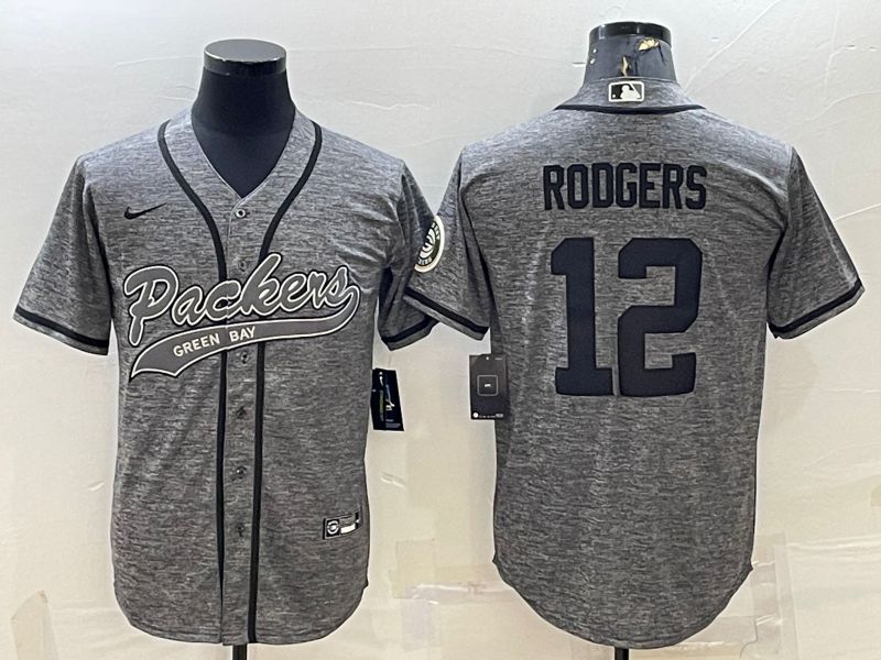 Men Green Bay Packers #12 Rodgers Grey hemp ash 2022 Nike Co branded NFL Jersey->green bay packers->NFL Jersey